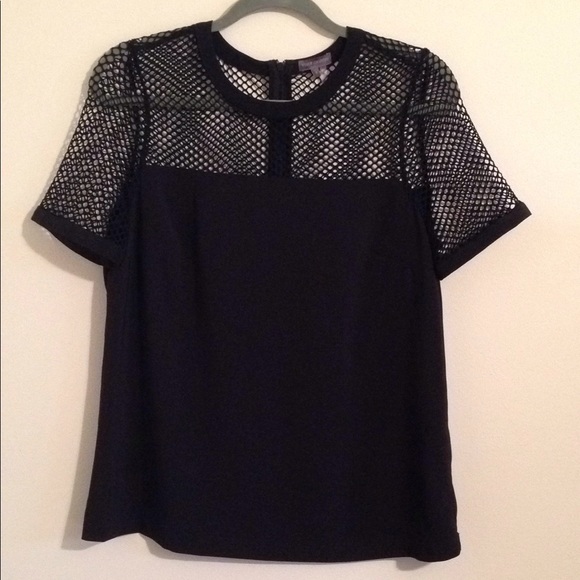VINCE CAMUTO black fishnet top - Picture 1 of 6